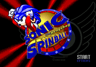 Sonic Spinball title screen for Sega Mega Drive